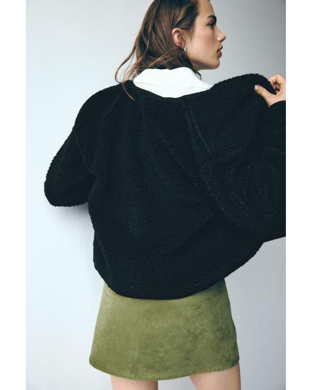 H&M Black Teddy Jacket