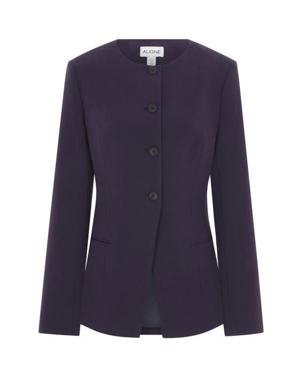 ALIGNE Blue Daphne Collarless Jacket