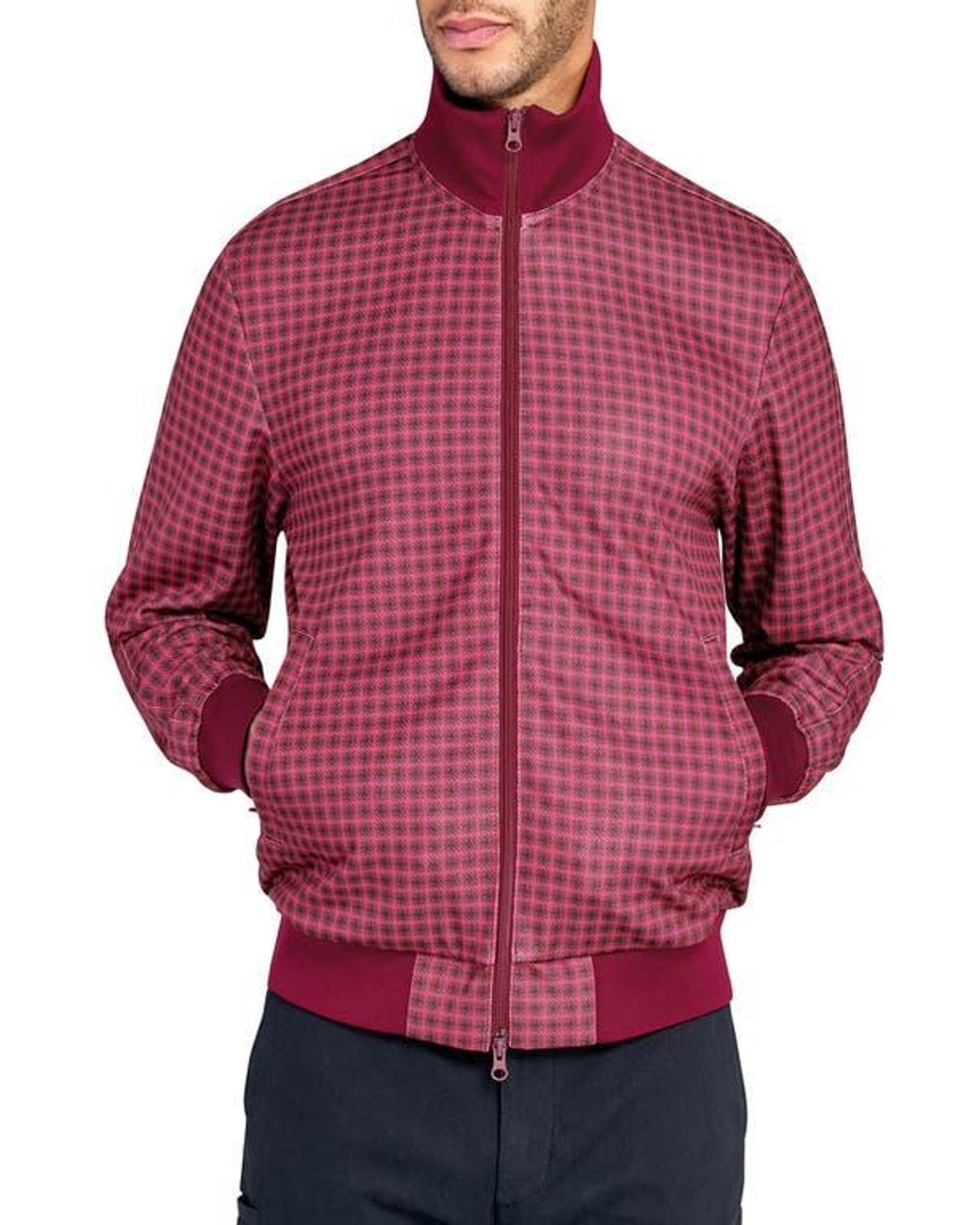 Constuct Jacket Con.struct Houndstooth Track Jacket in Red for Men | Lyst
