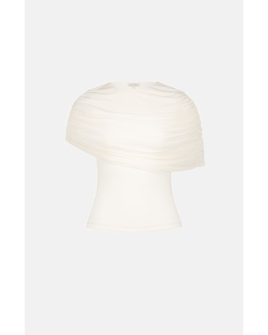 Saemdi White Mesh Cape Top
