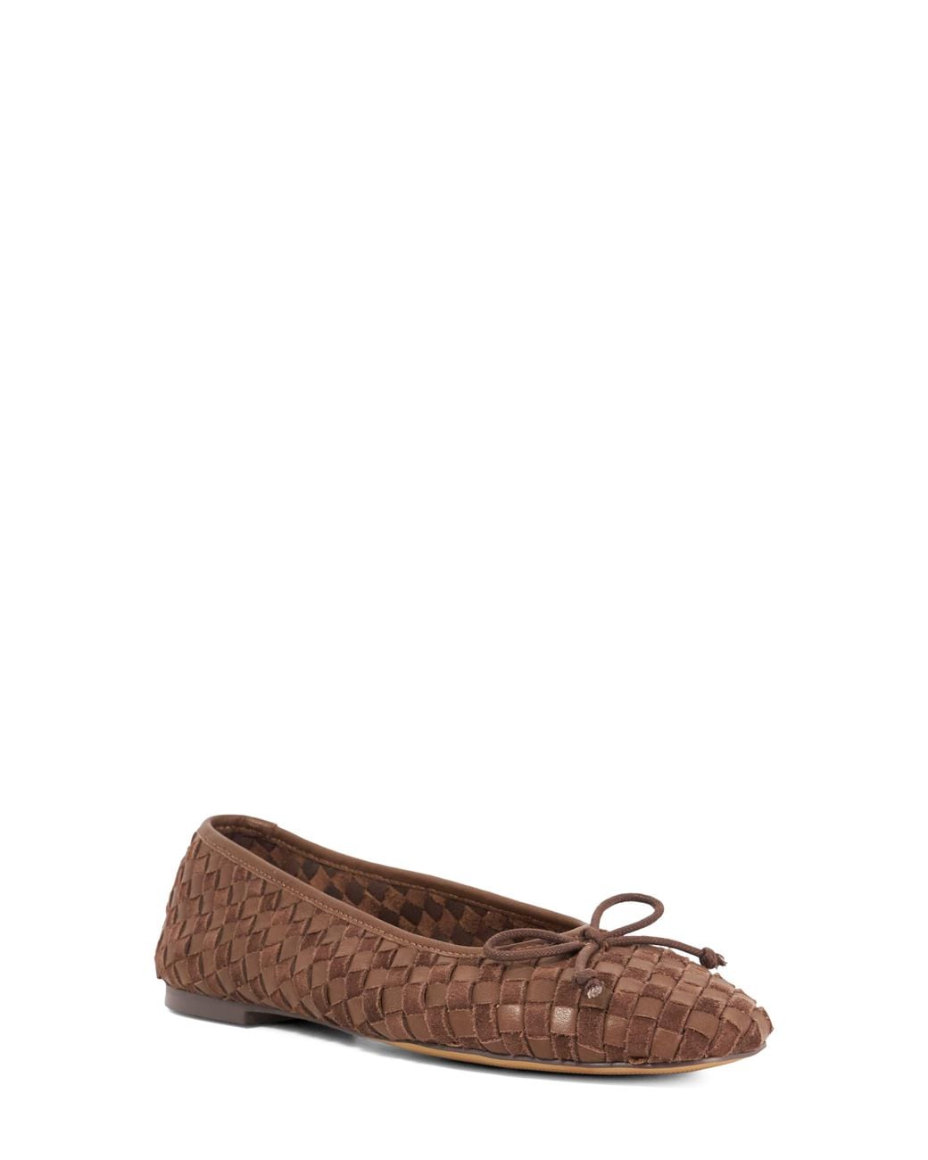Dune Brown Heat Leather Ballet Flat