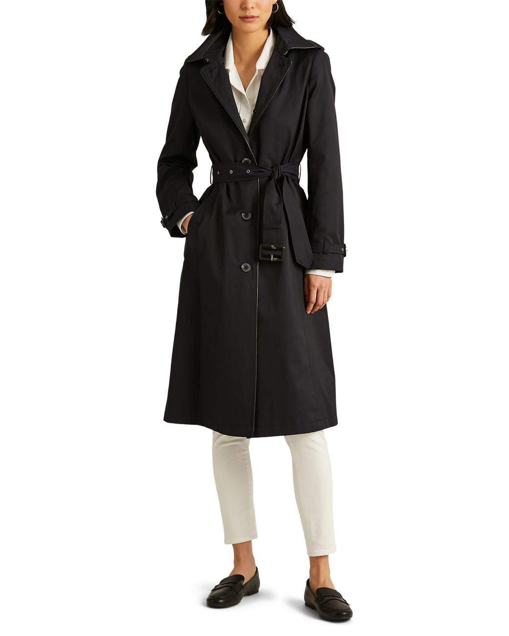 Ryan double breasted trench 2025 coat with removable hood