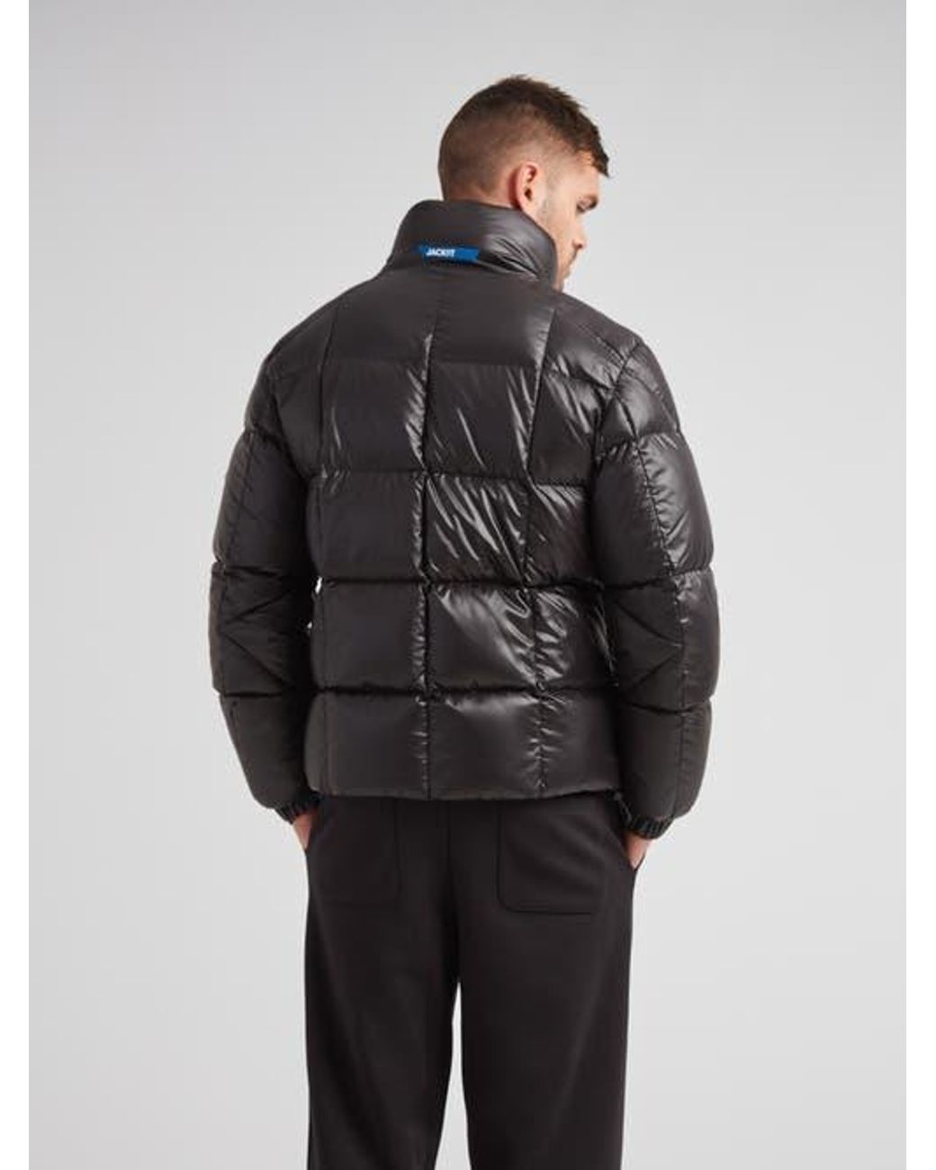 Jacket Gray Ez Boxed Funnel Neck Puffer Jacket for men