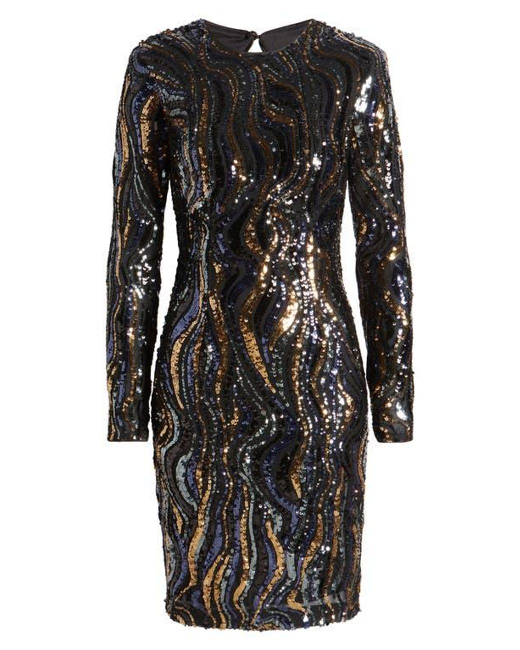 Sequined Illusion Gown VINCE CAMUTO Womens Black Sequined Illusion Neckline  Sequin Party Gown