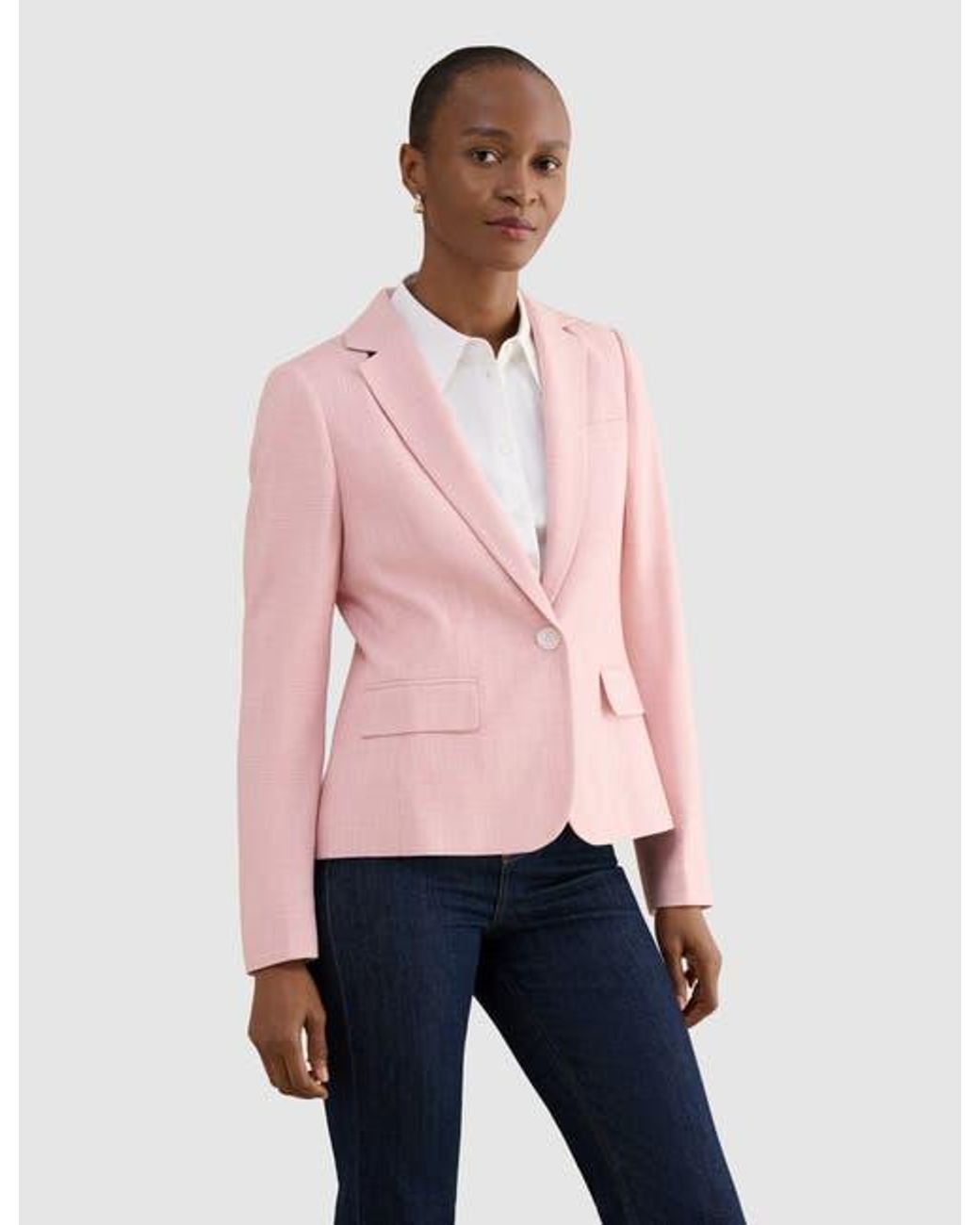 Hobbs Pink Blake Single-Button Tailored Blazer