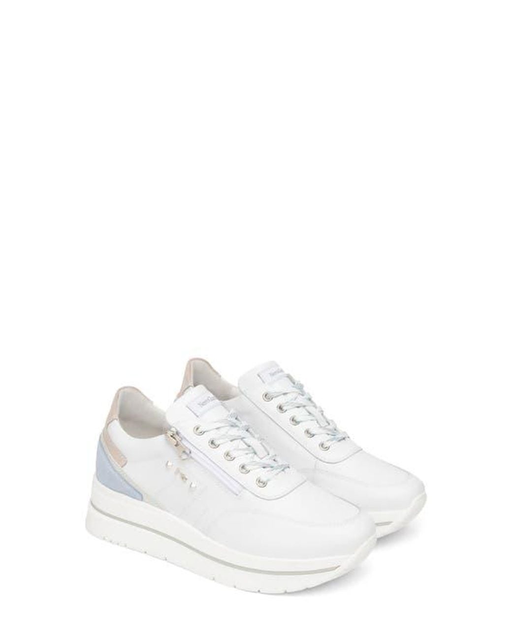 Nero Giardini White Side Zip Wedge Sneaker
