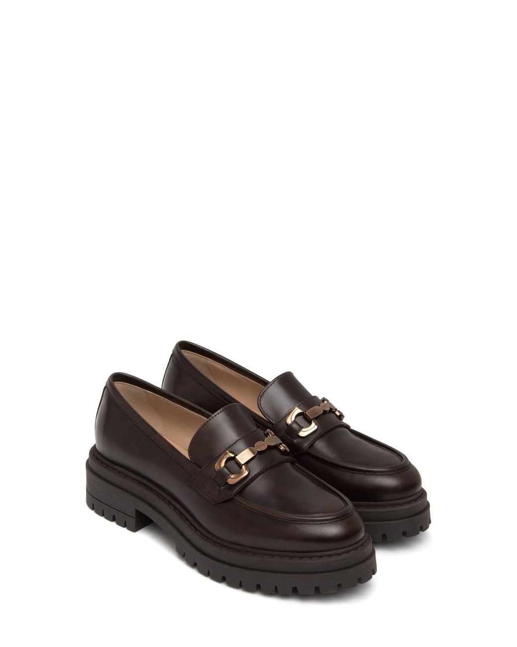 Nero Giardini Black Bit Platform Lug Sole Loafer
