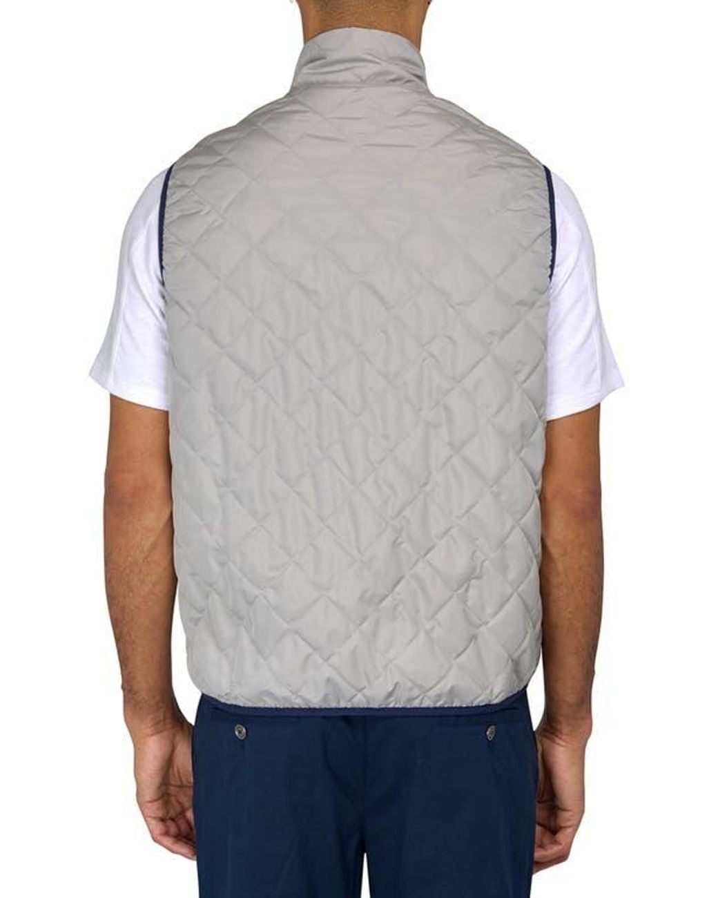 Con.struct Blue Solid Reversible Vest for men