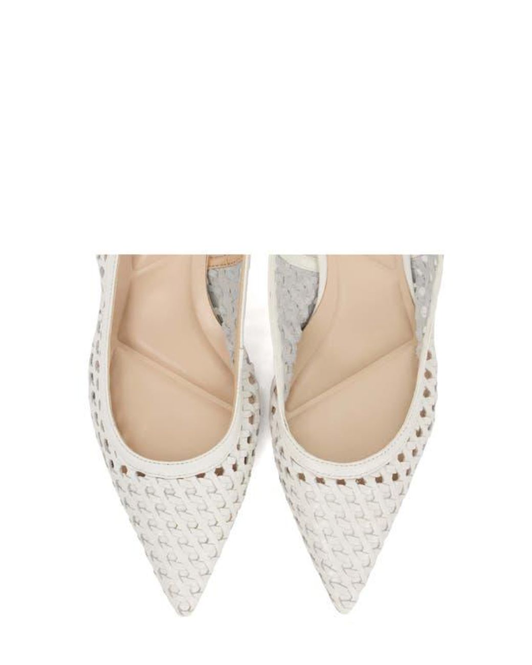 Dune White Divided Pointed Toe Slingback Pump