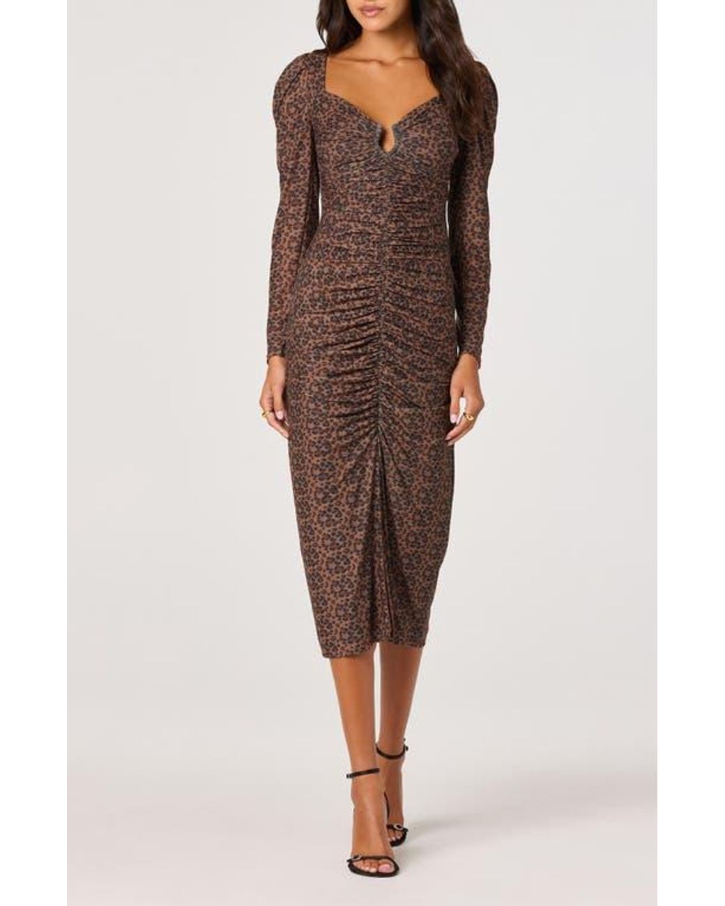 chinese dress ladies Teal Wrap Top Long Sleeve Ruched Bodycon Midi Dress – AX Paris main image 1