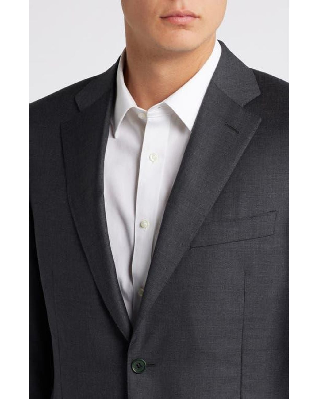 Canali Black Solid Wool Suit for men