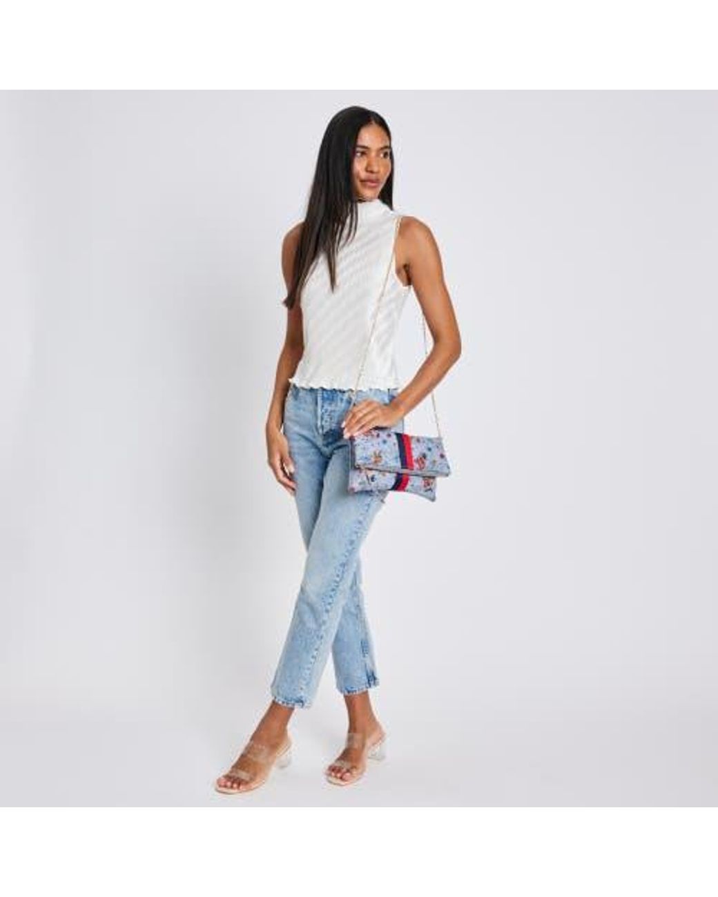 Moda Luxe Blue Jules Print Clutch