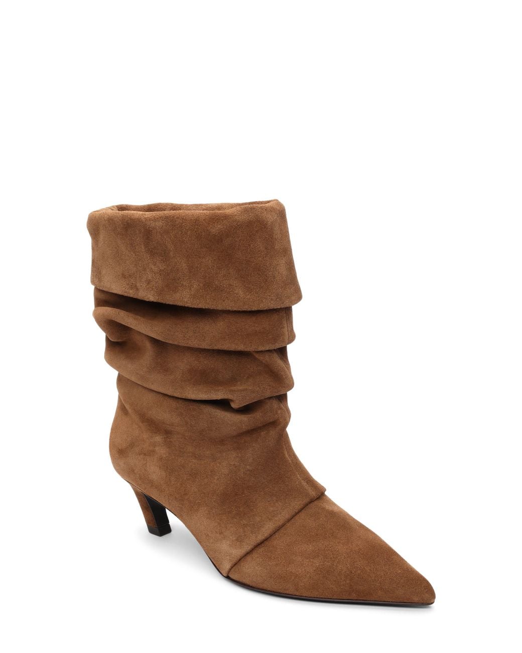 Ash Brown Virgee Pointed Toe Kitten Heel Bootie