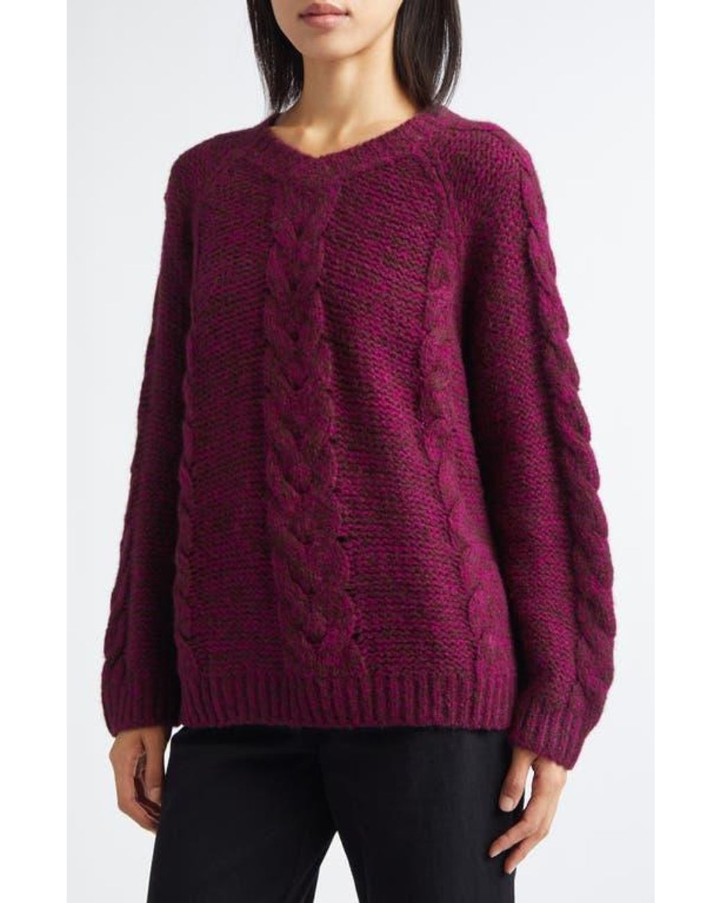 Bode Red Eiderdown Alpaca Blend Cable Sweater