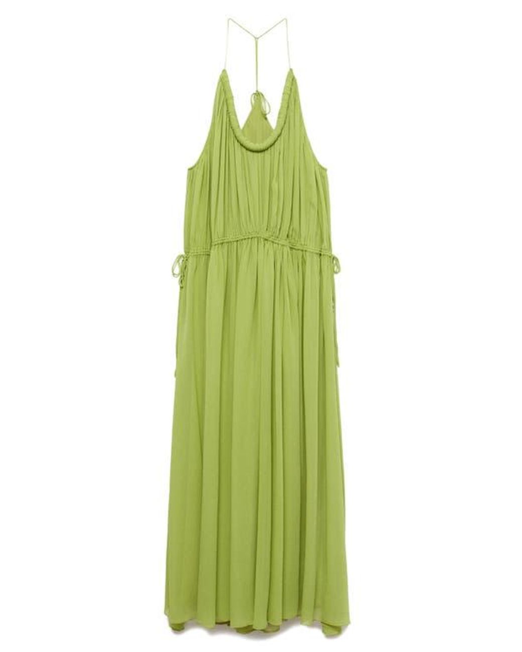 Mango Ocean Halter Maxi Dress in Green | Lyst