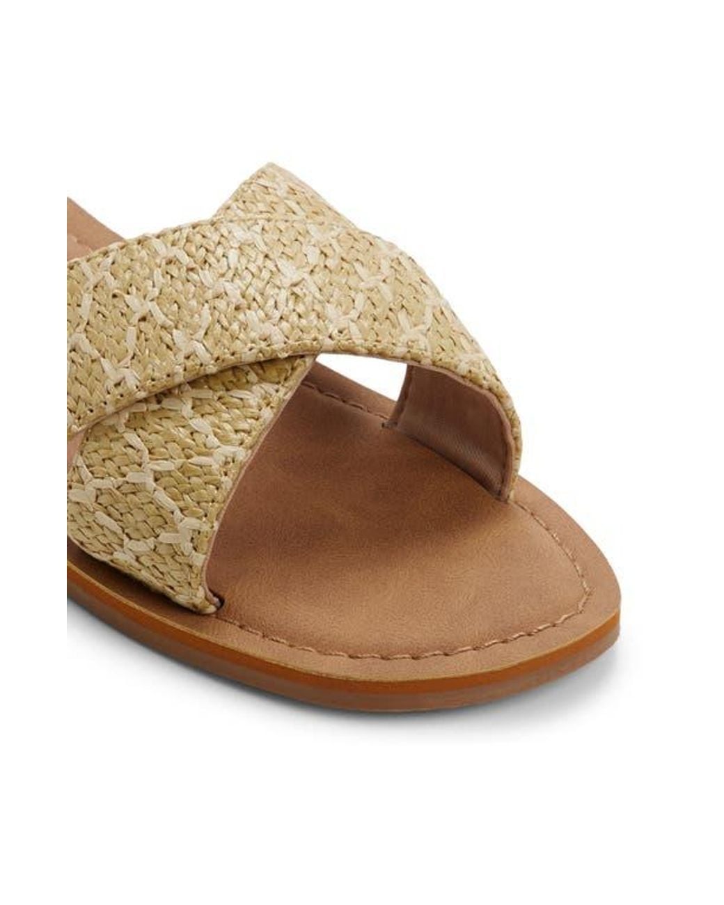 Roxy Brown Andreya Raffia Slide Sandal