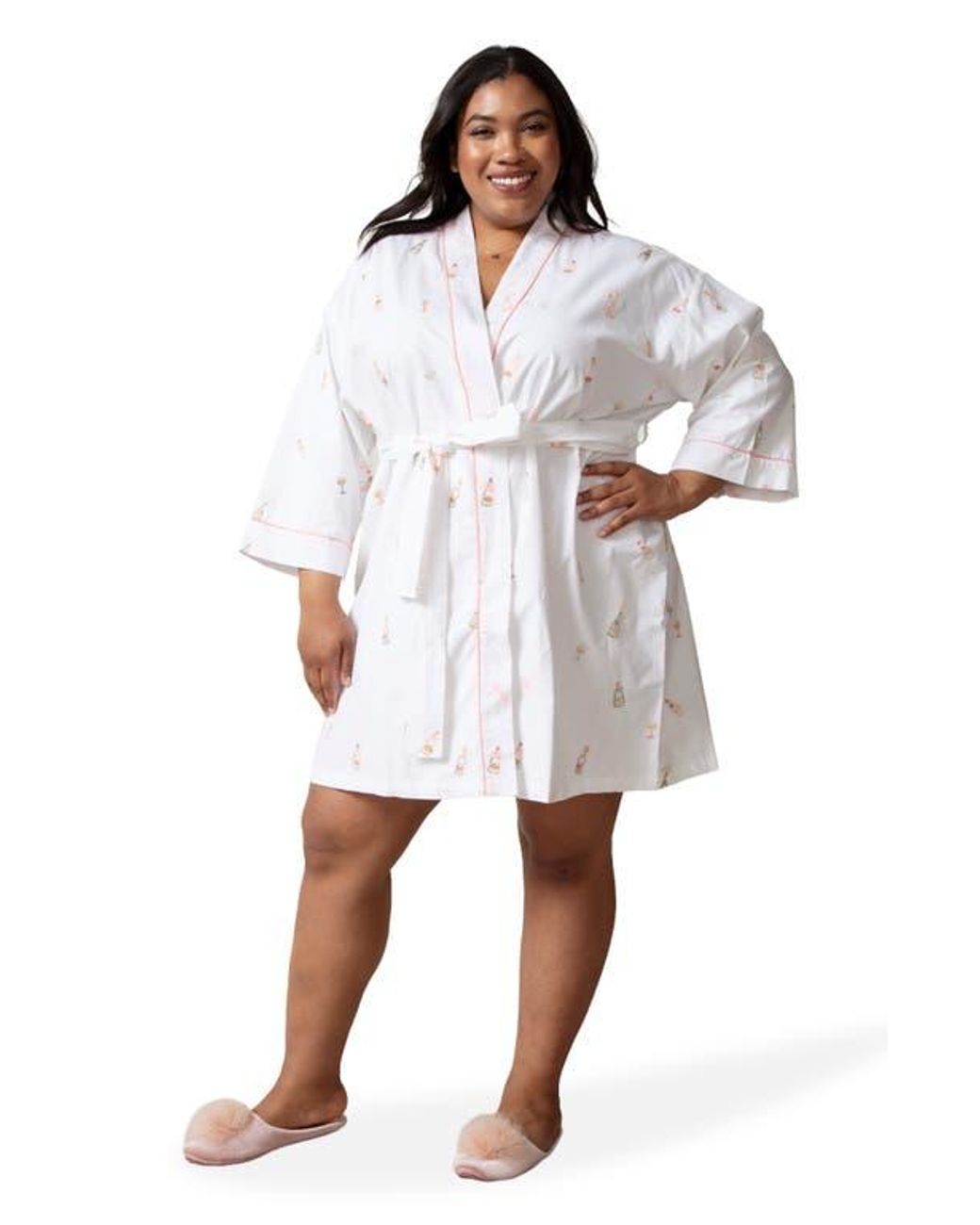 Printfresh White Getting Ready Robe