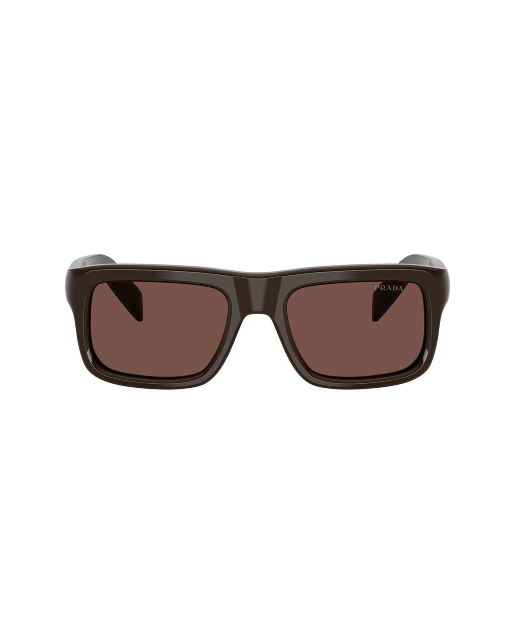 Prada Brown 56Mm Rectangular Sunglasses for men