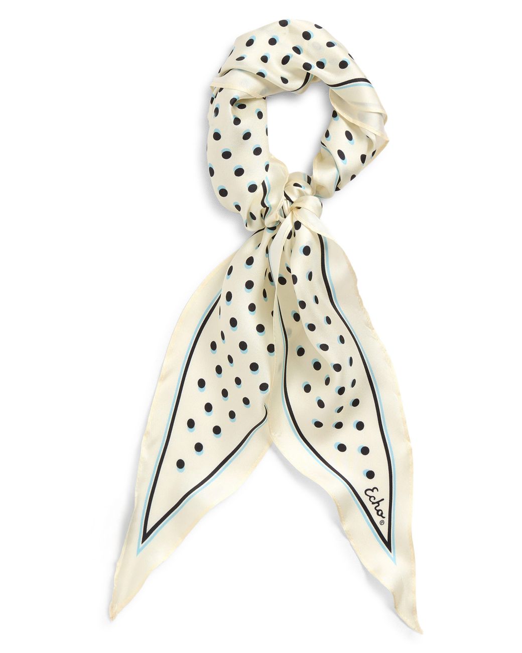 Echo White Dot Silk Diamond Scarf