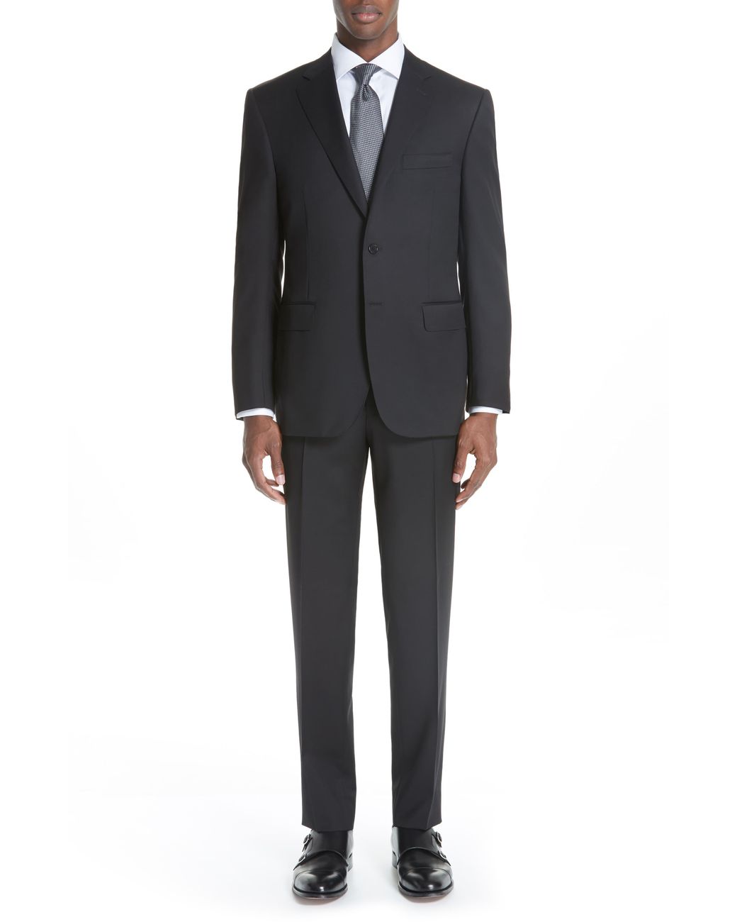 Canali classic fit solid wool suit Clearance
