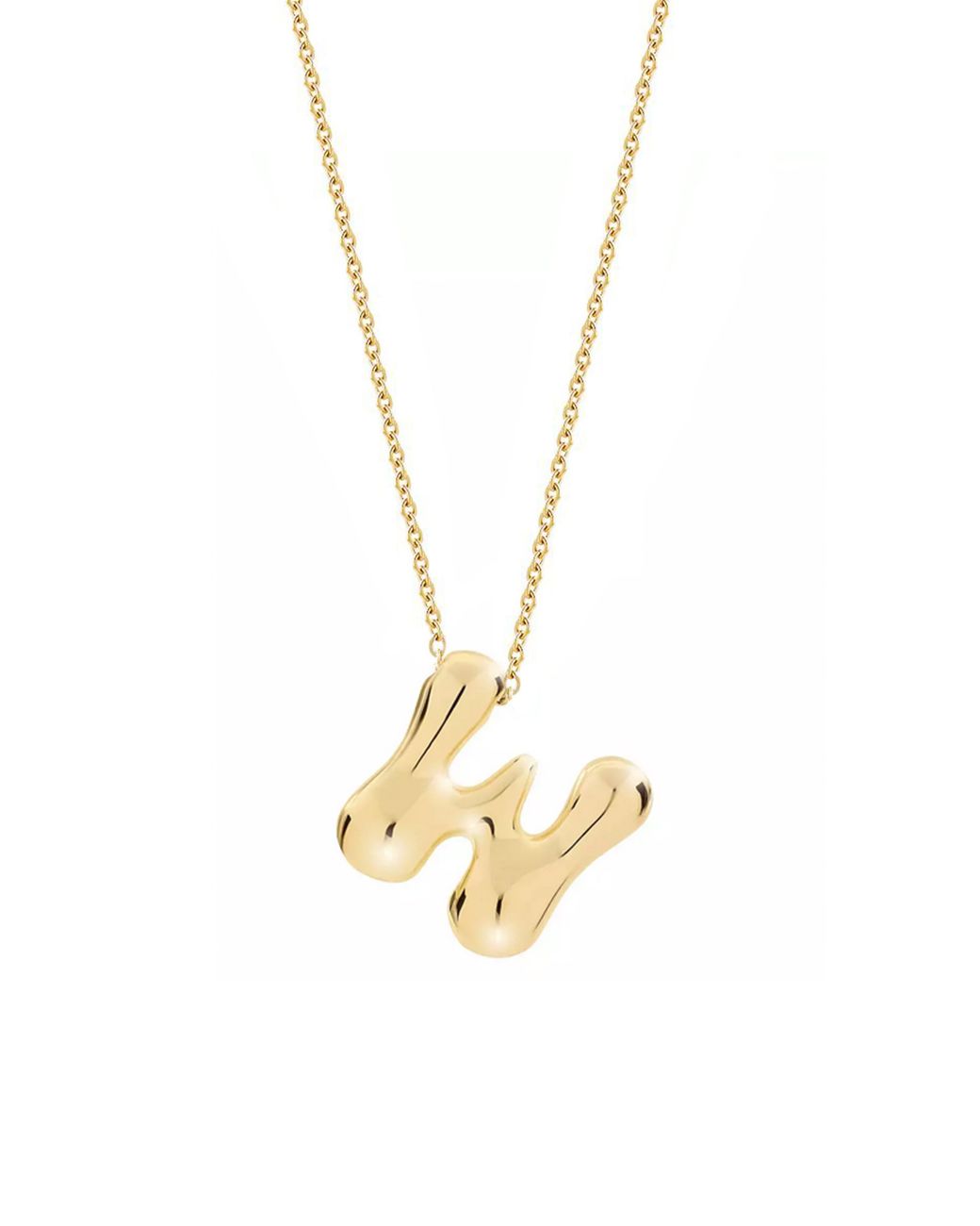 Jane Basch Metallic Puffed Initial Pendant Necklace