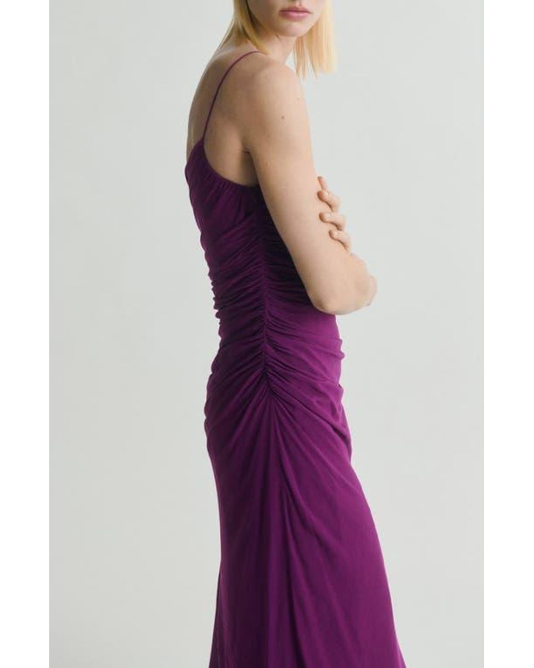 Mango Asymmetric Dress in Purple | Lyst