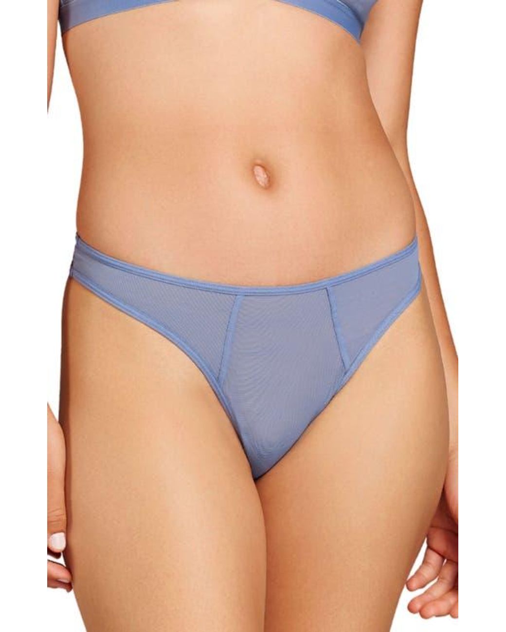 Siella Blue Power Mesh Thong