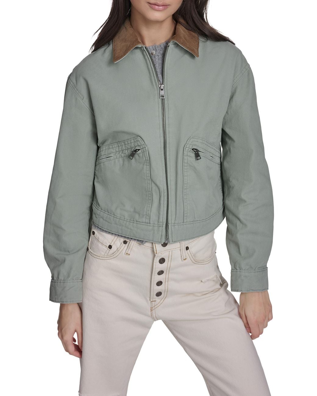 Levi's Gray Crop Utility Jacket
