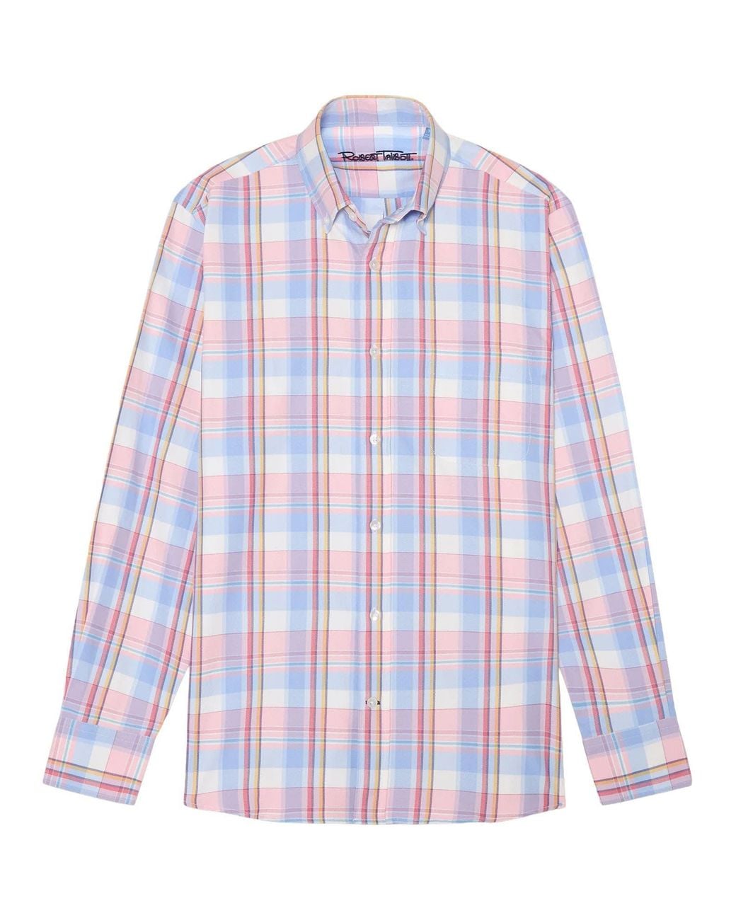 Robert Talbott White Harrison Button Down Plaid Oxford Shirt for men