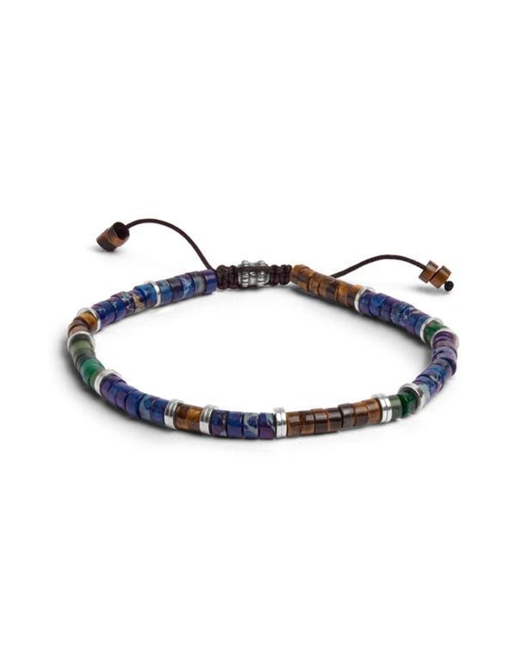 Jonas Studio Blue Beaded Slider Bracelet for men