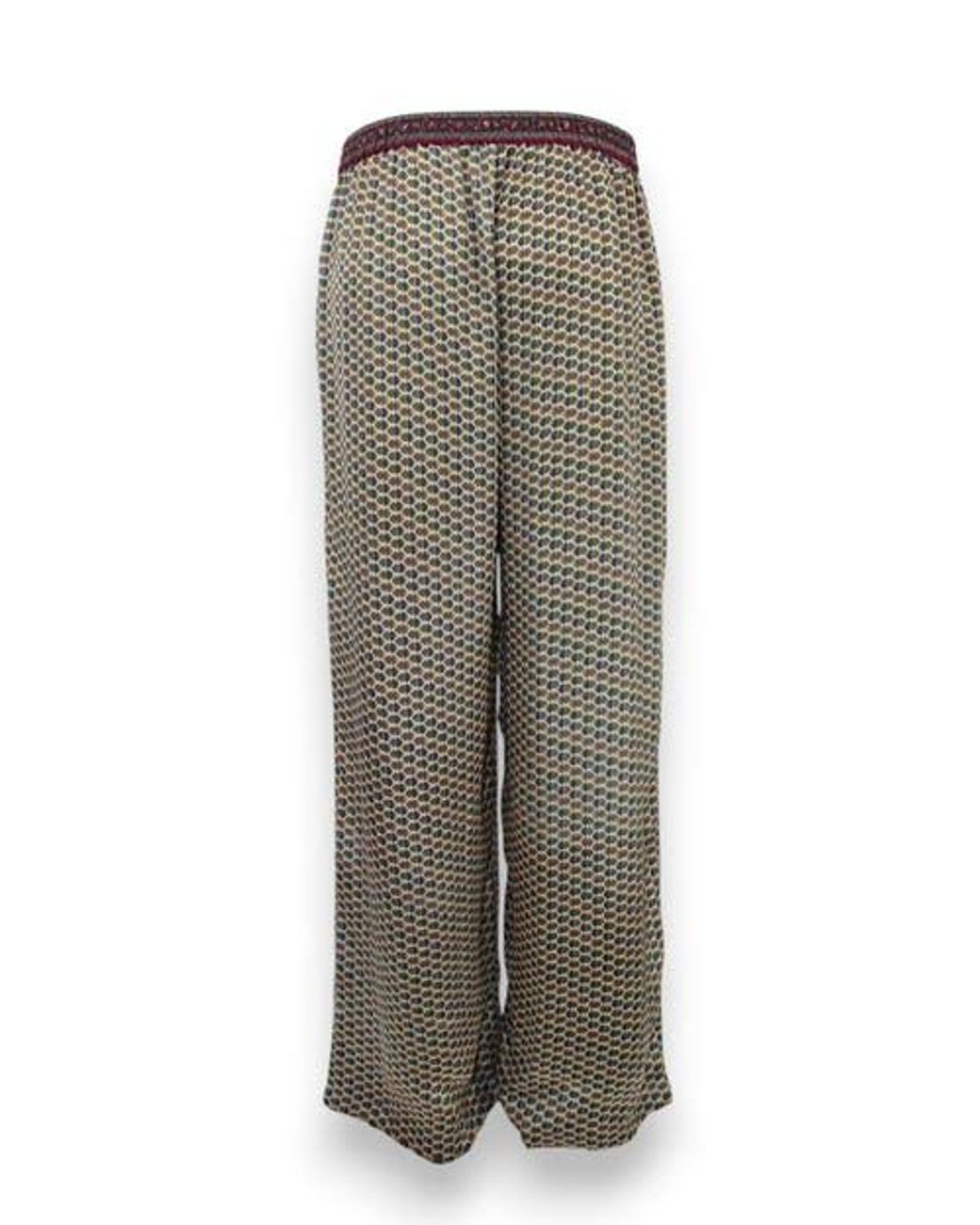 Monzlapur Brown Embossed Botanical Crepe Pant