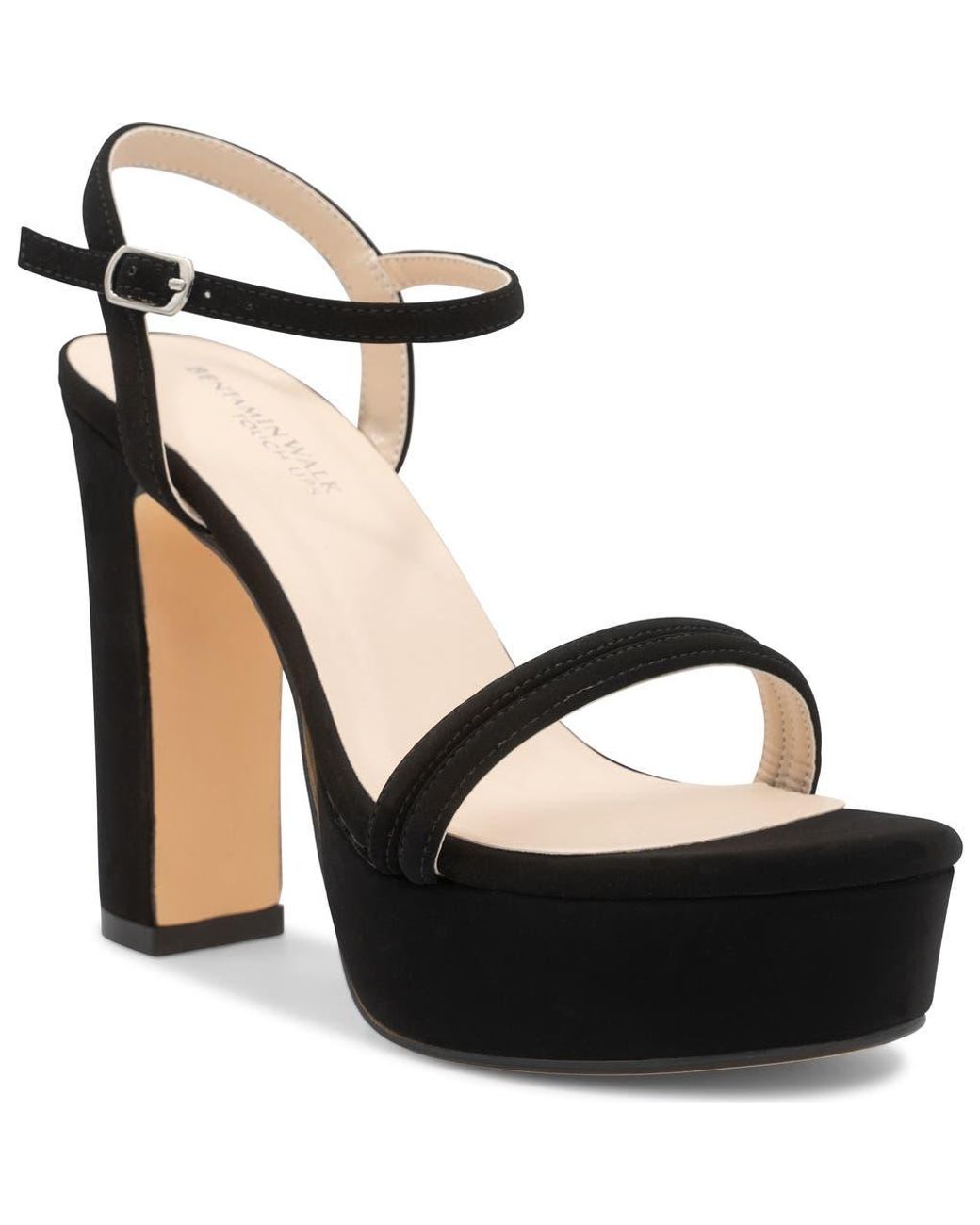 Touch Ups Black Natalia Ankle Strap Platform Sandal