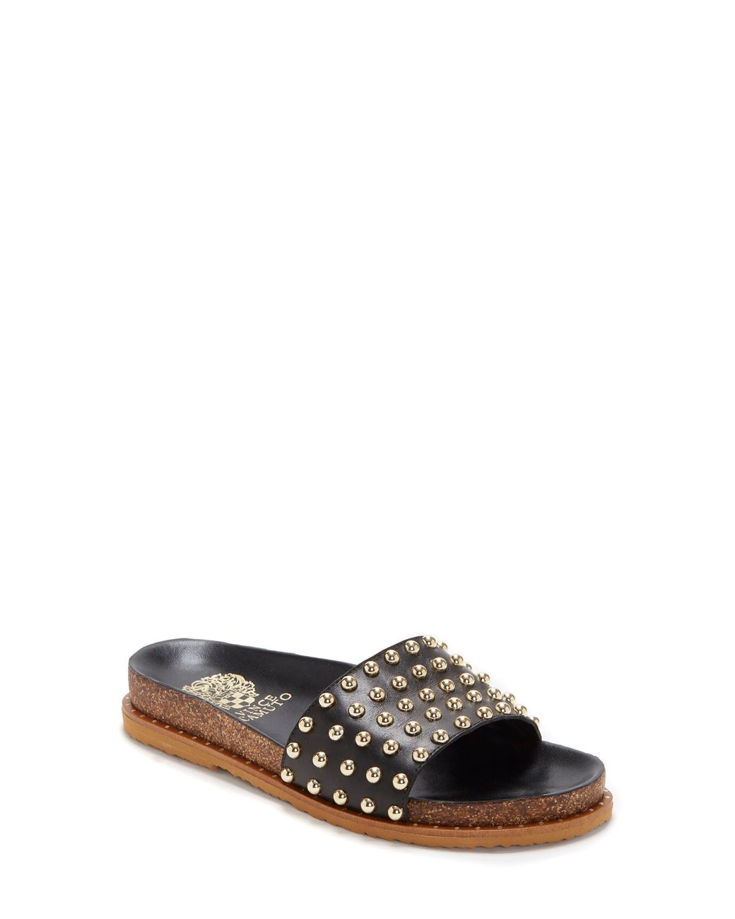 Vince Camuto Leather Kortlen Studded Slide Sandal in Black Two Tone (Black) - Lyst