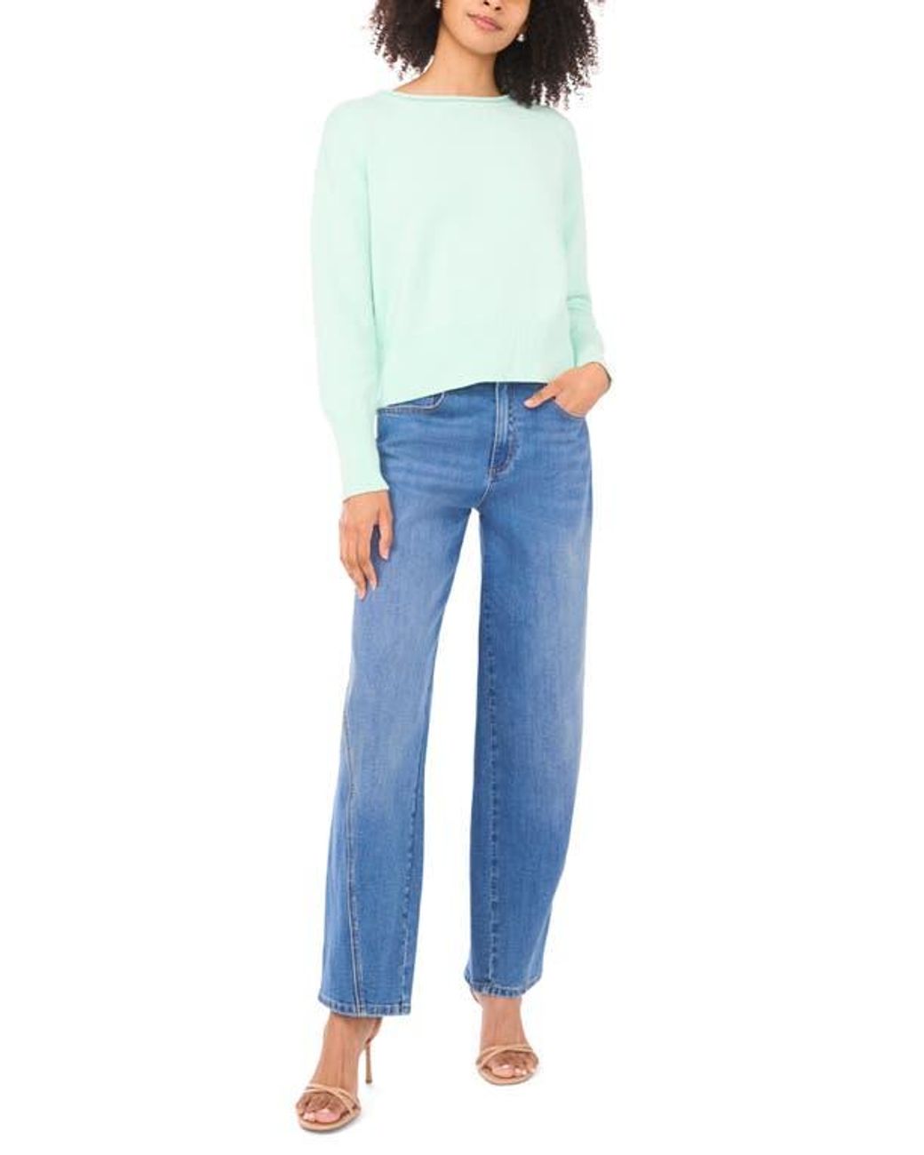 Vince Camuto Blue Roll Neck Sweater