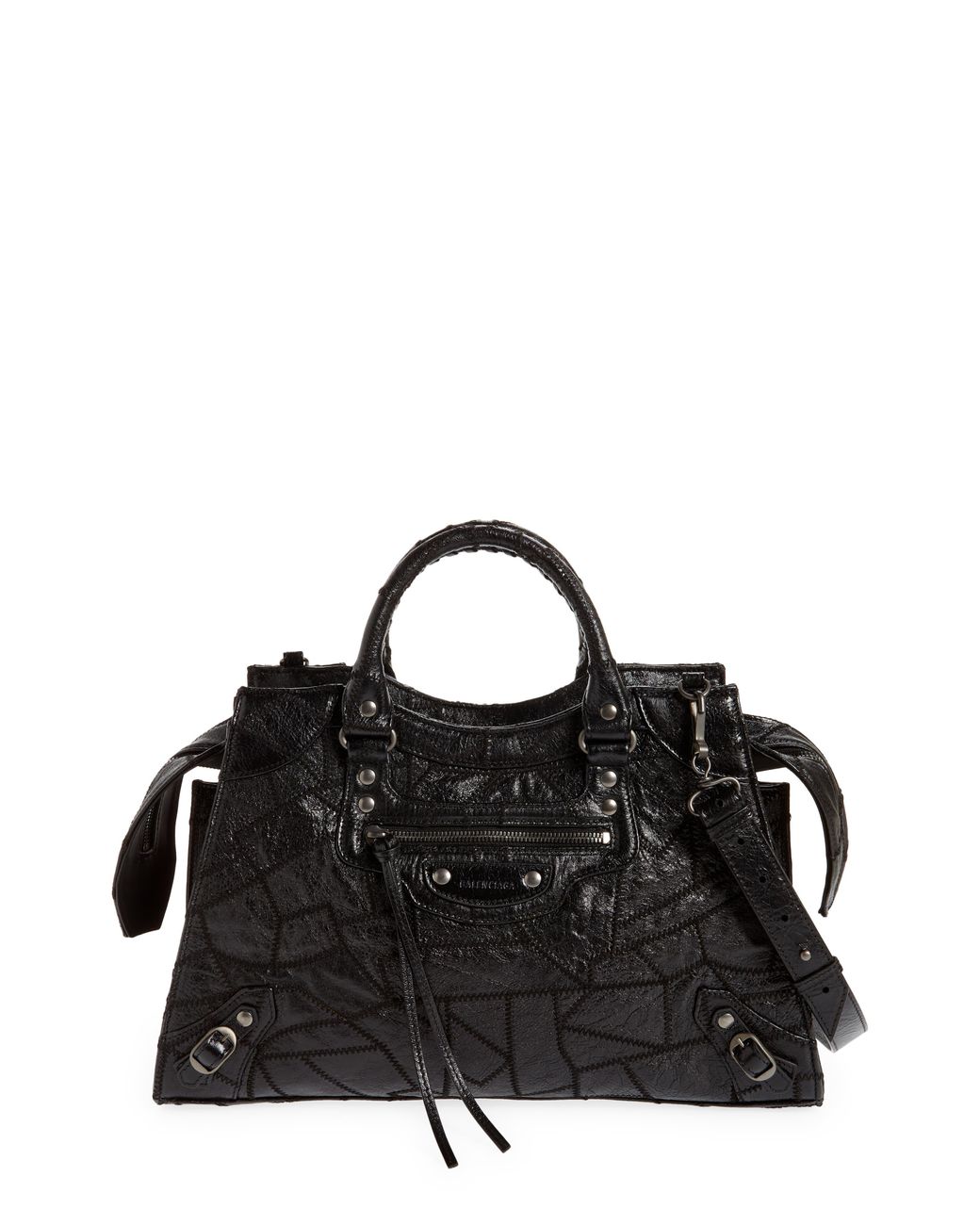 Balenciaga Patchwork Neo Classic City Leather Top Handle Bag in Black ...