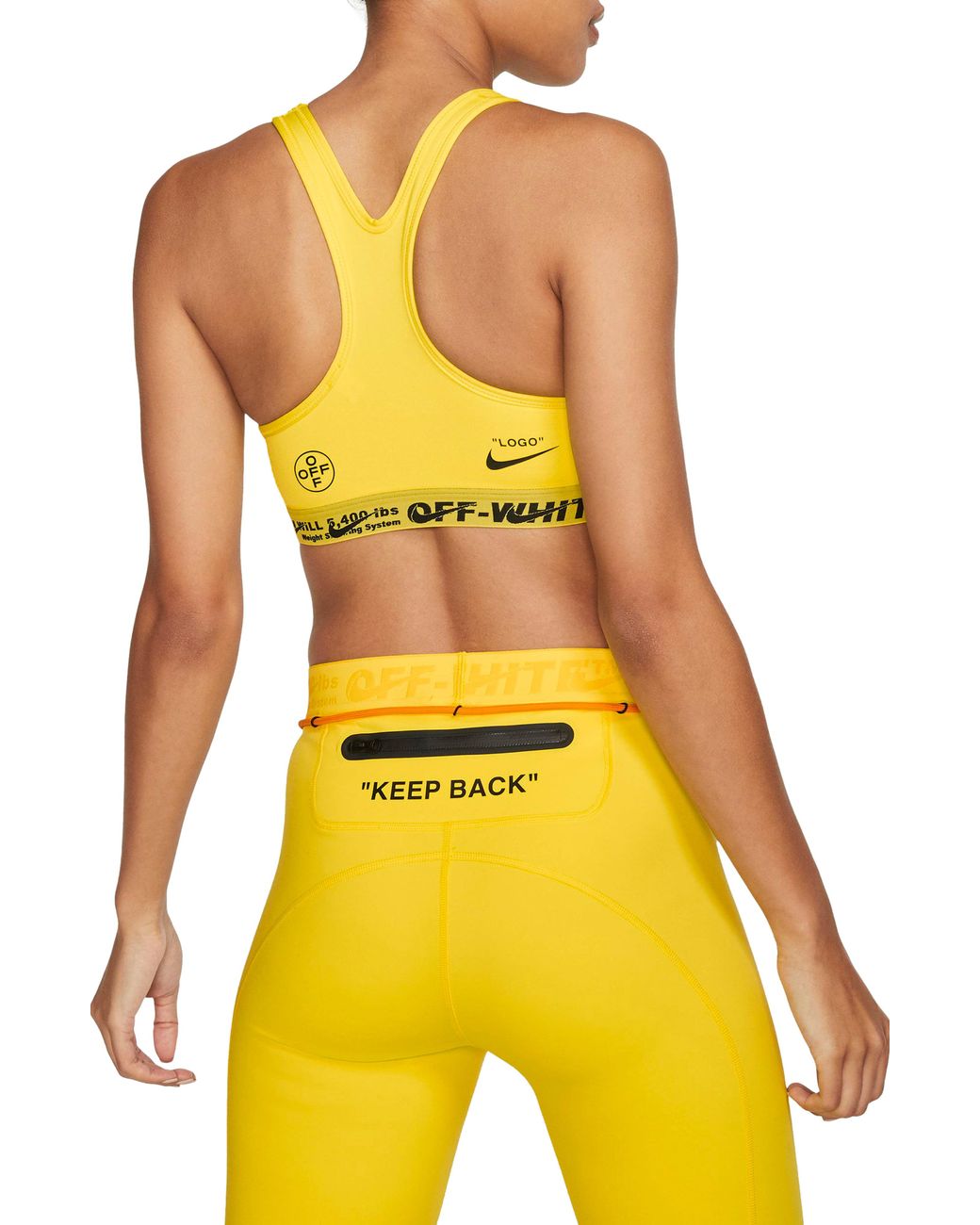 off white x nike yellow sports bra