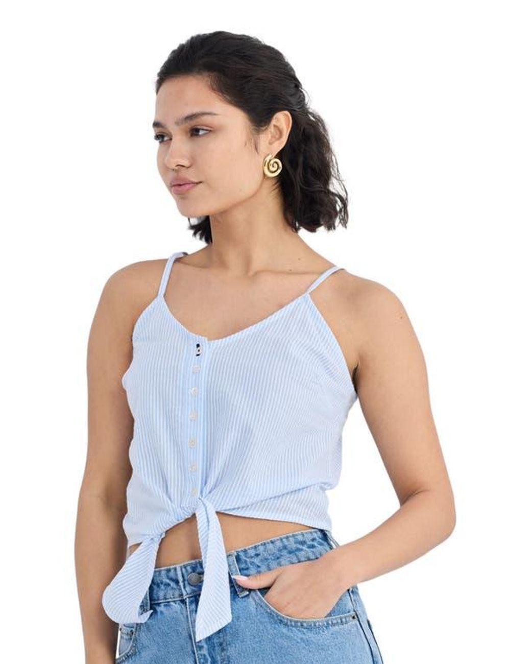 REISTOR Blue Pool Day Tan Lines Stripe Camisole