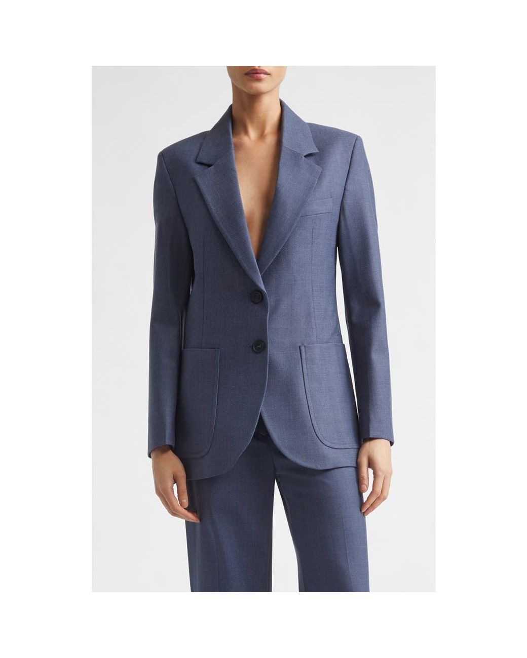 Victoria Beckham Blue Patch Pocket Jacket