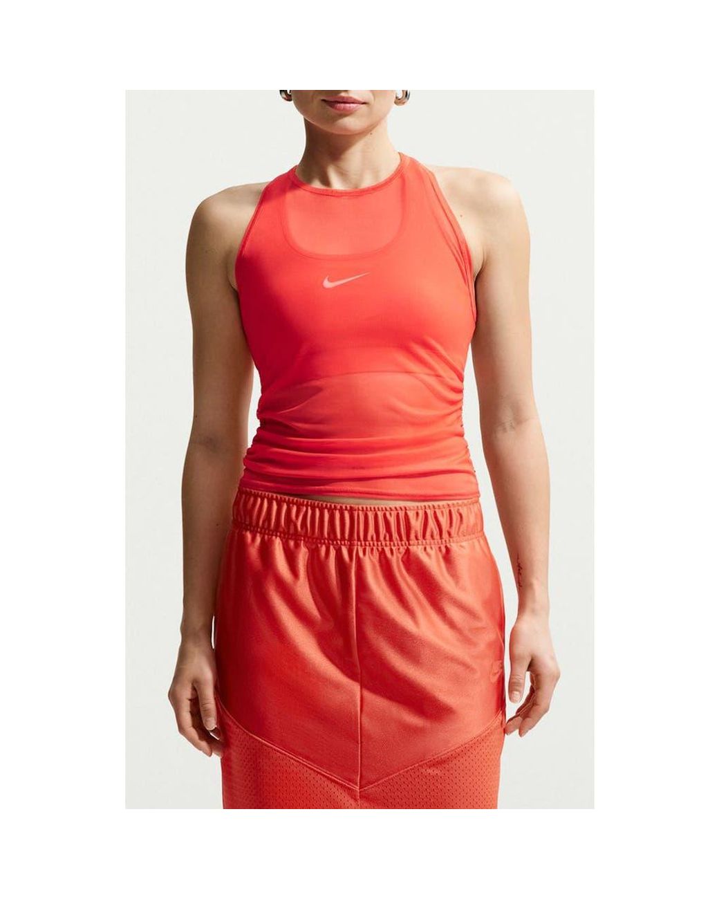 Sheer Racerback Nike Sheer Racerback Tank in Red | Lyst