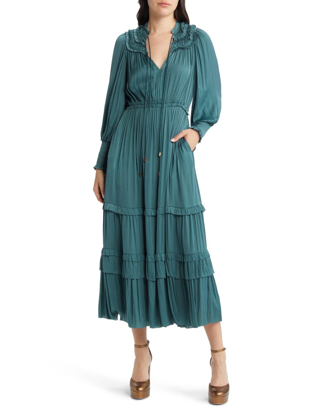 blue dress for baby girl Rudy Long Sleeve Maxi Dress main image 0