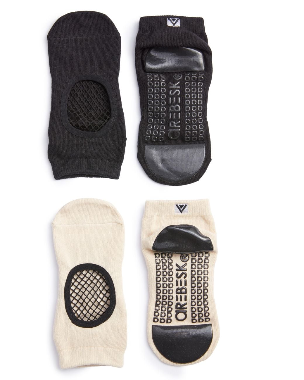 Arebesk Black Phish Net Assorted 2-Pack Ankle Socks