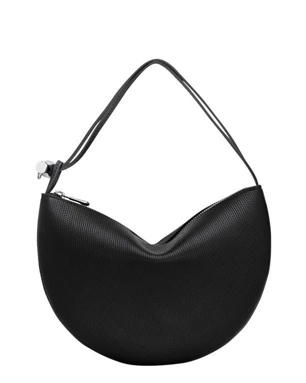 Longchamp Black Le Roseau Leather Wristlet Clutch