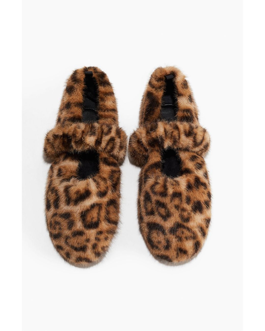H&M Brown Fluffy Slippers