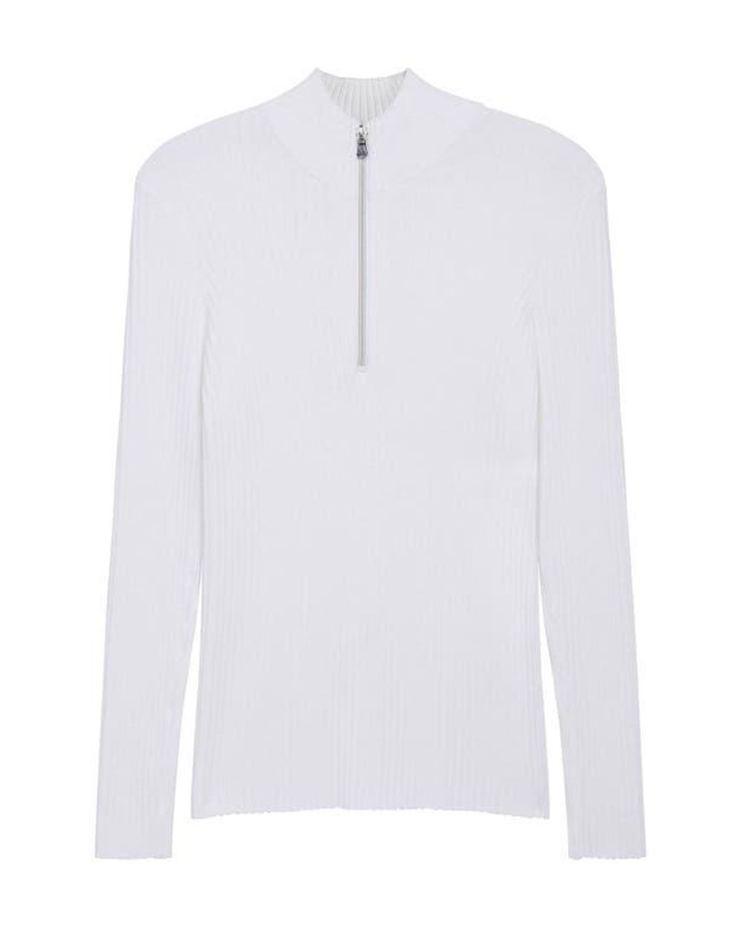 Anatomie White Stacey Ribbed Sweater