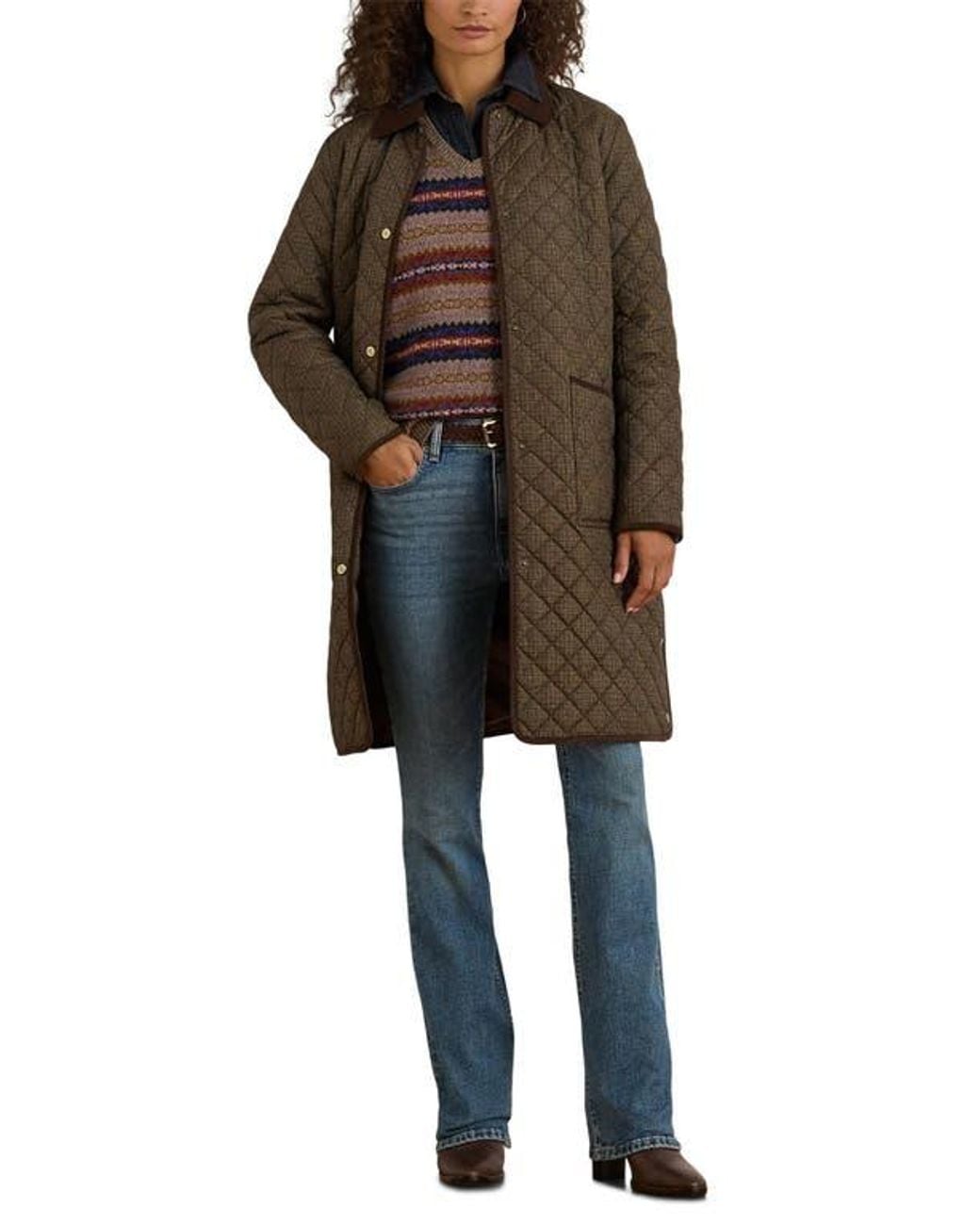 Ralph Lauren Black Quilted Print Jacket