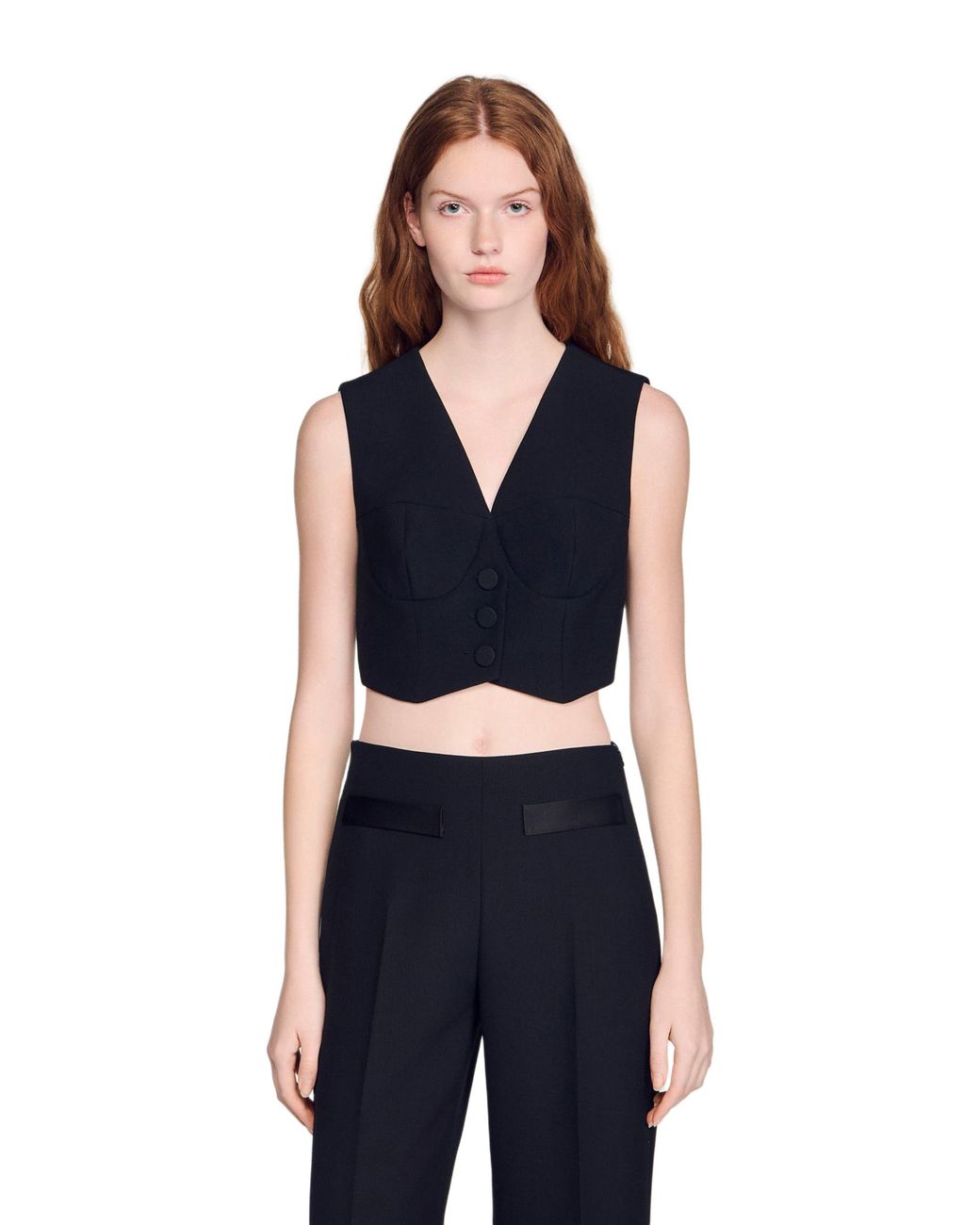 Sandro Blue Cropped Vest