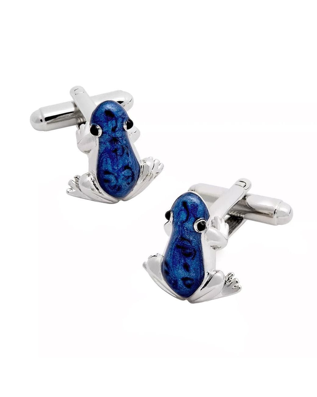 Link Up Blue Frog Cufflinks With Hand Painted Enamel for men