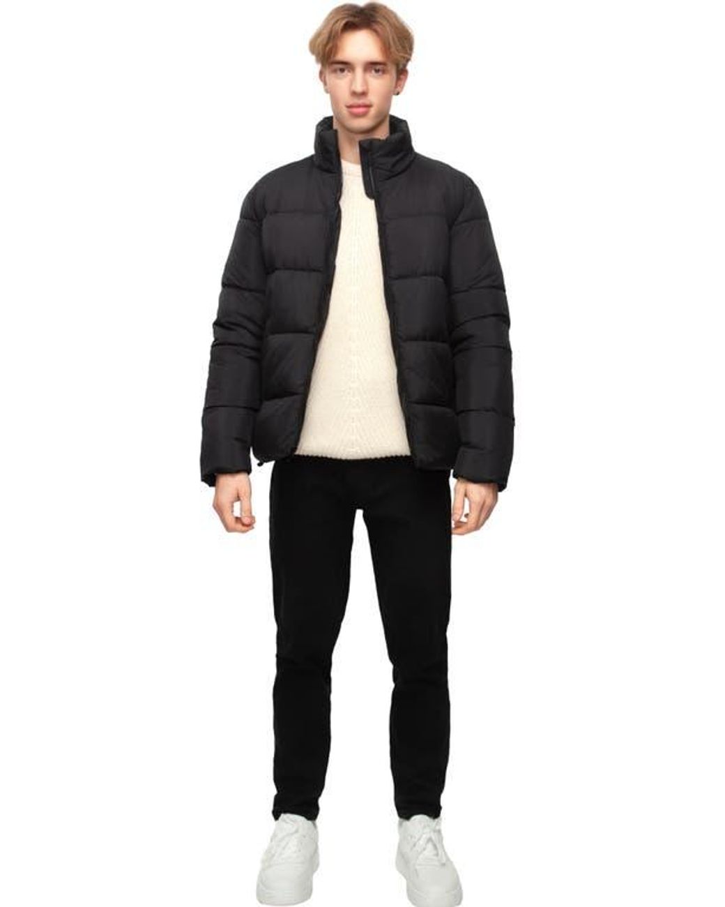 Rokka&Rolla Black Lightweight Modern Puffer Jacket for men
