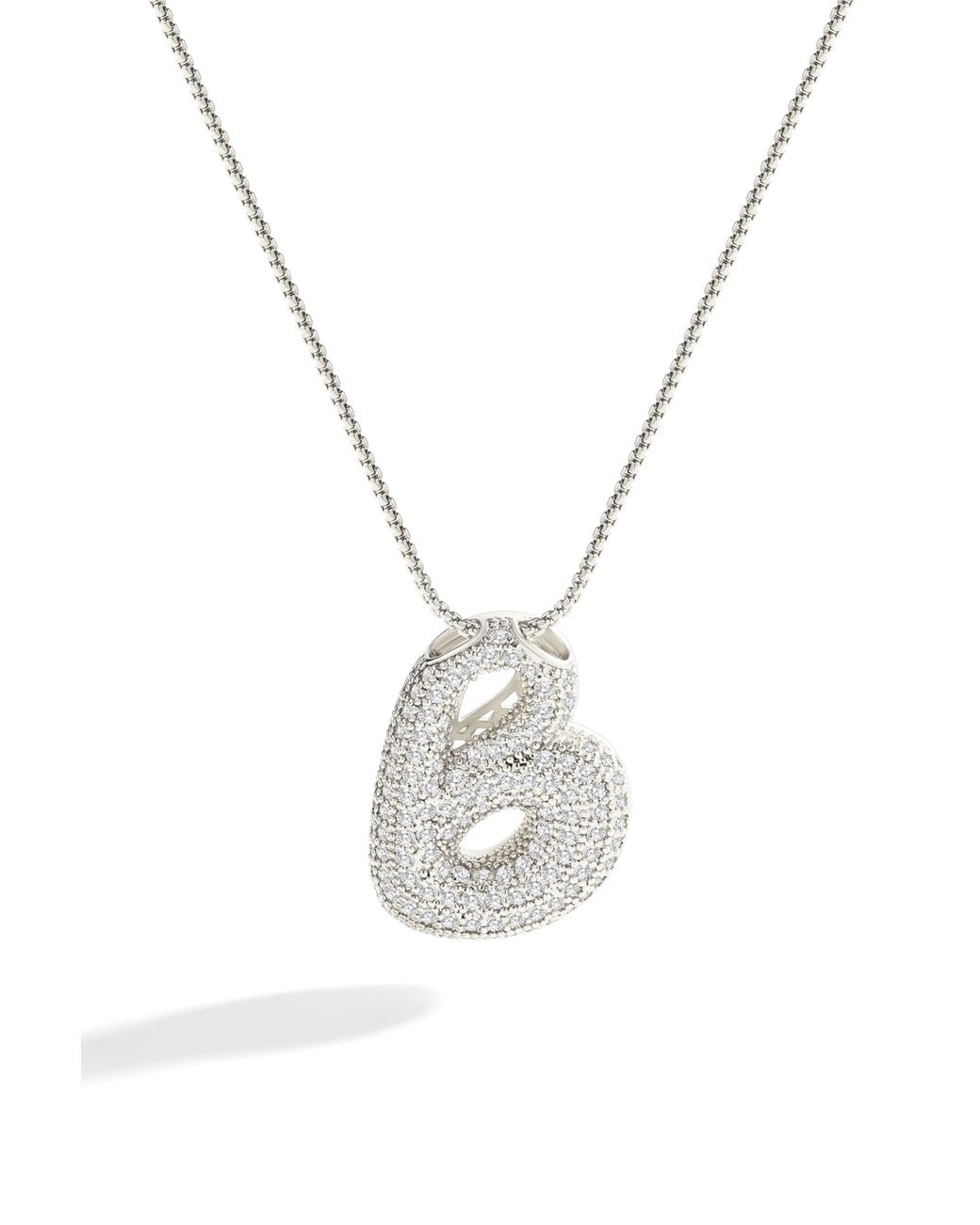 Mint & Lily Metallic Pave Bubble Initial Necklace