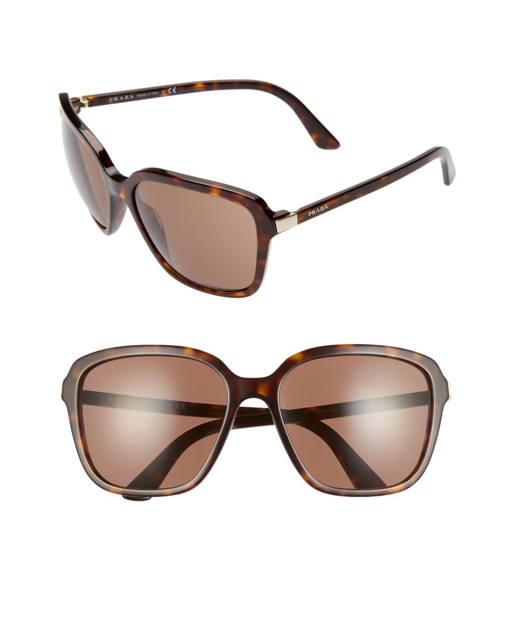 Prada 58mm square sunglasses deals